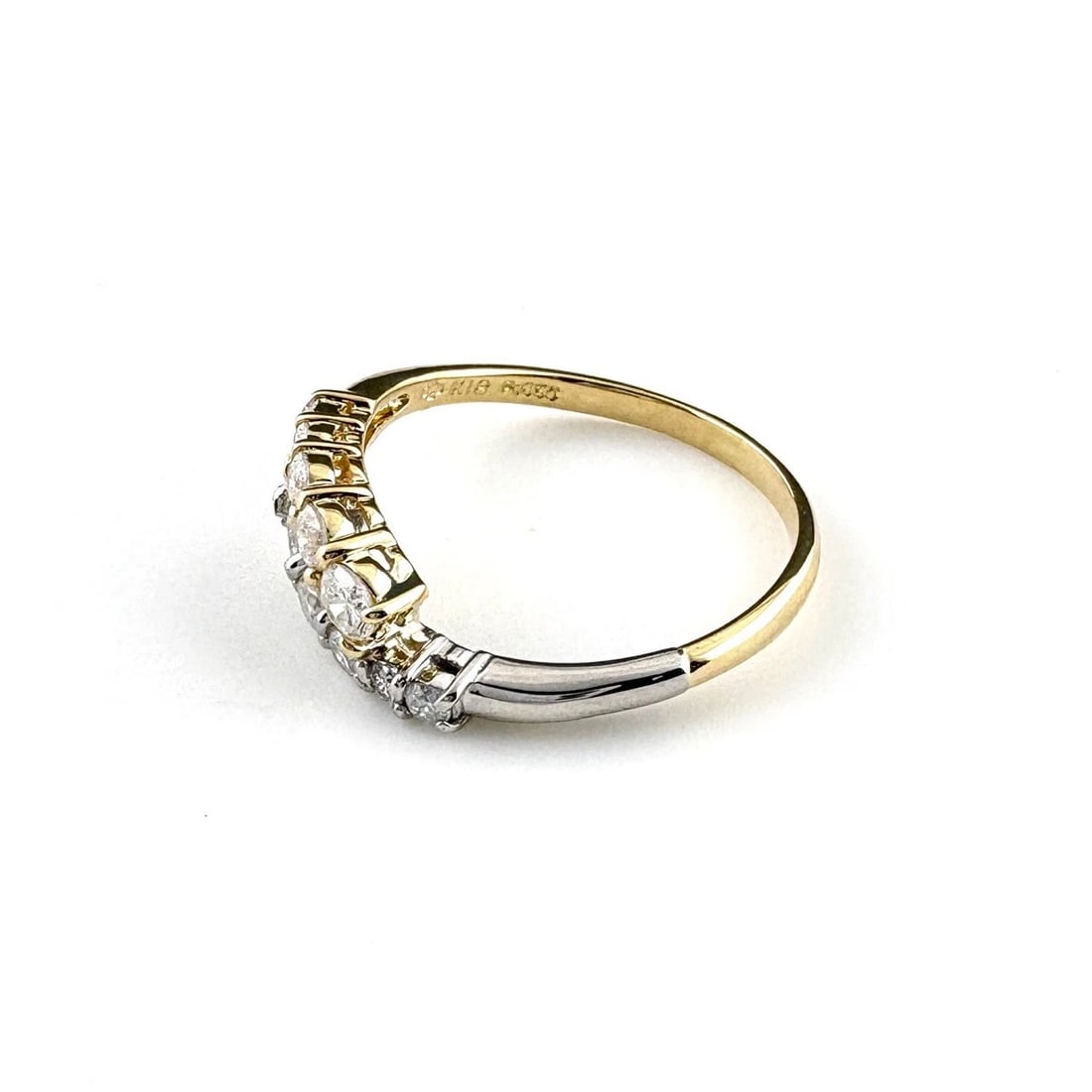 MELEE DIAMOND DESIGN RING YELLOW GOLD: Melee Diamond Design Ring Yellow Gold Brand: Unbranded Type: Ring Material: 18K, Color: YellowGold Platinum Size: US 6.5 to 7 Accessories: None Accessories Notice: When purchasing pre-owne