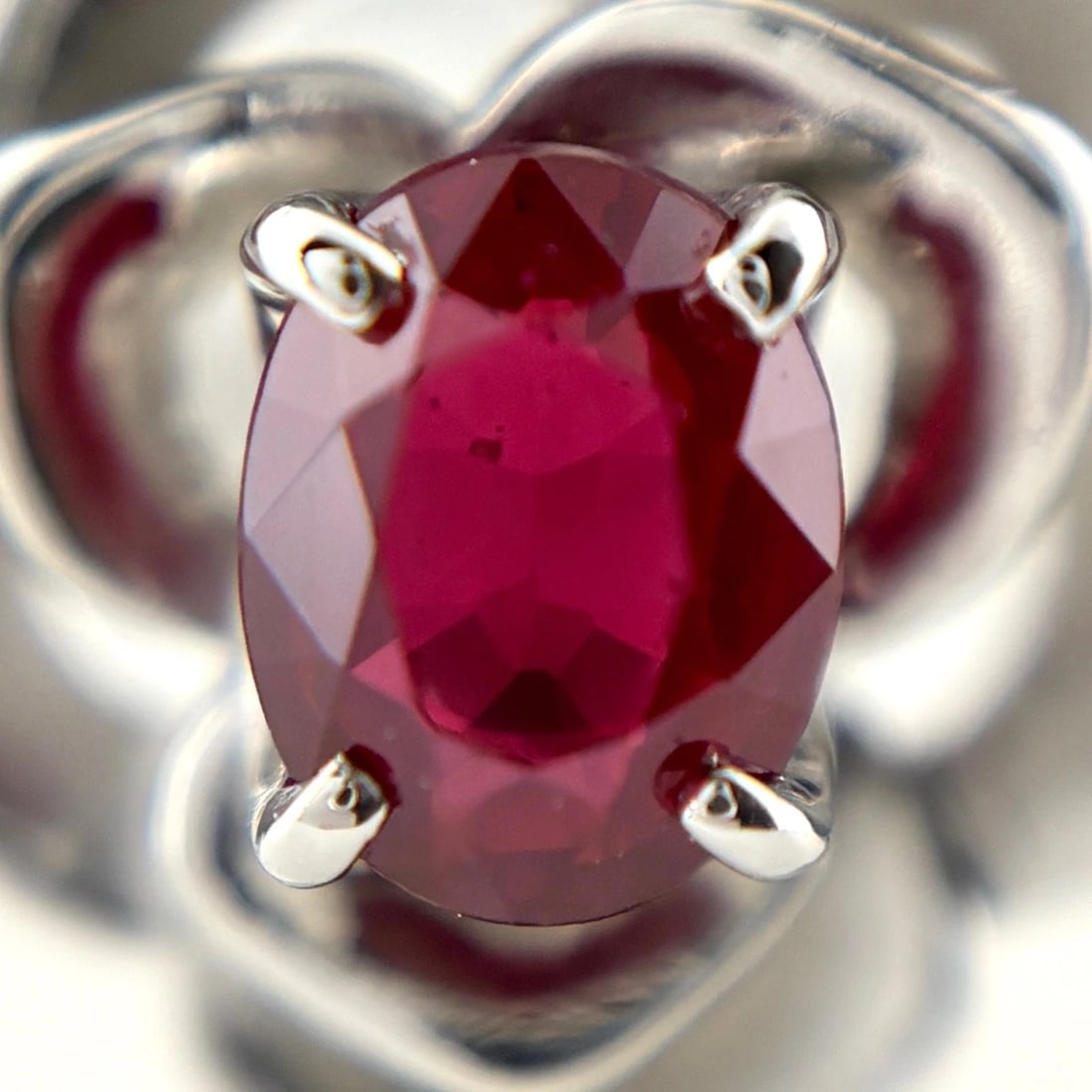 RUBY DESIGN RING PLATINUM MELEE DIAMOND - 2
