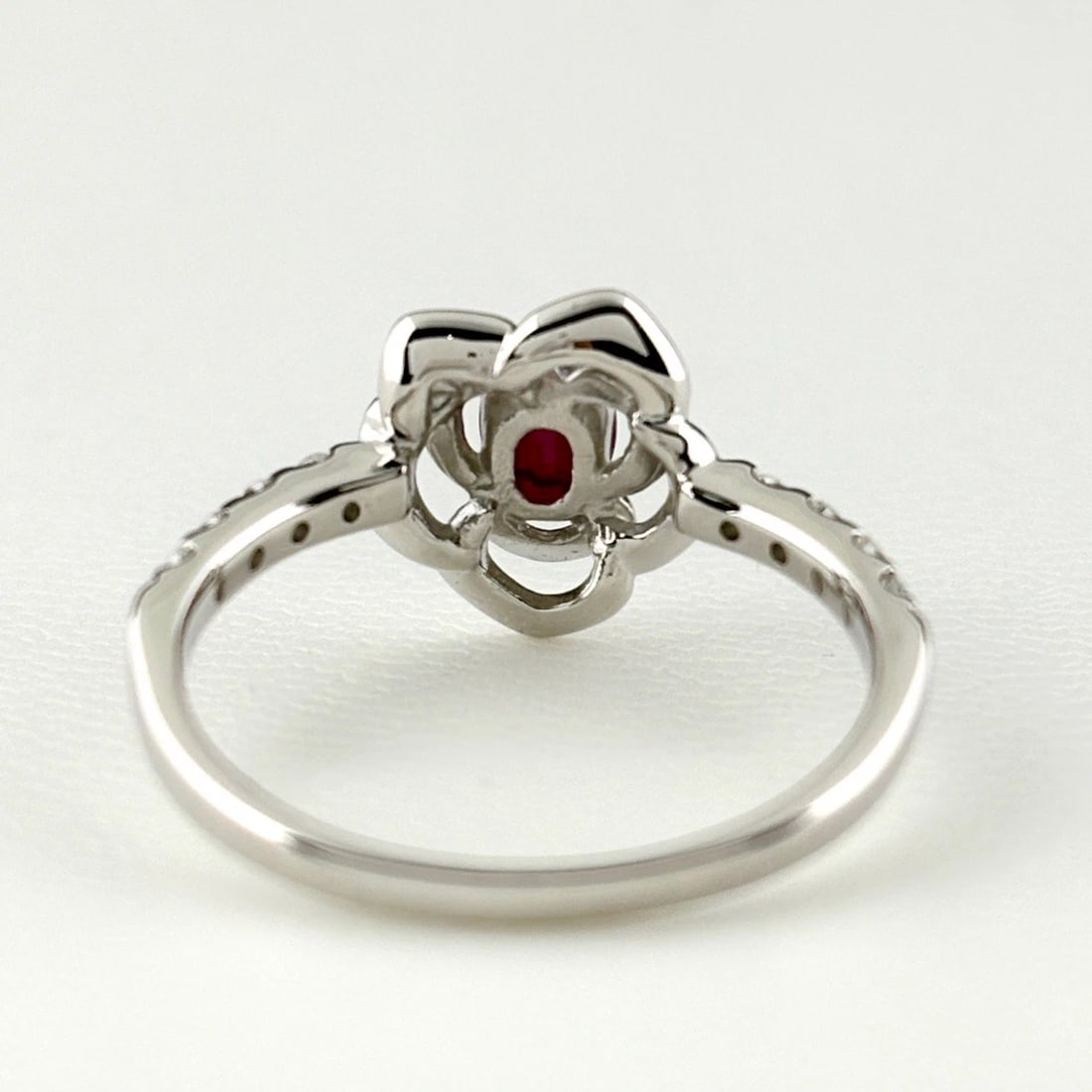 RUBY DESIGN RING PLATINUM MELEE DIAMOND - 3