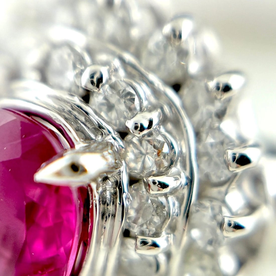 RUBY DESIGN RING PLATINUM RING MELEE DIAMOND - 3