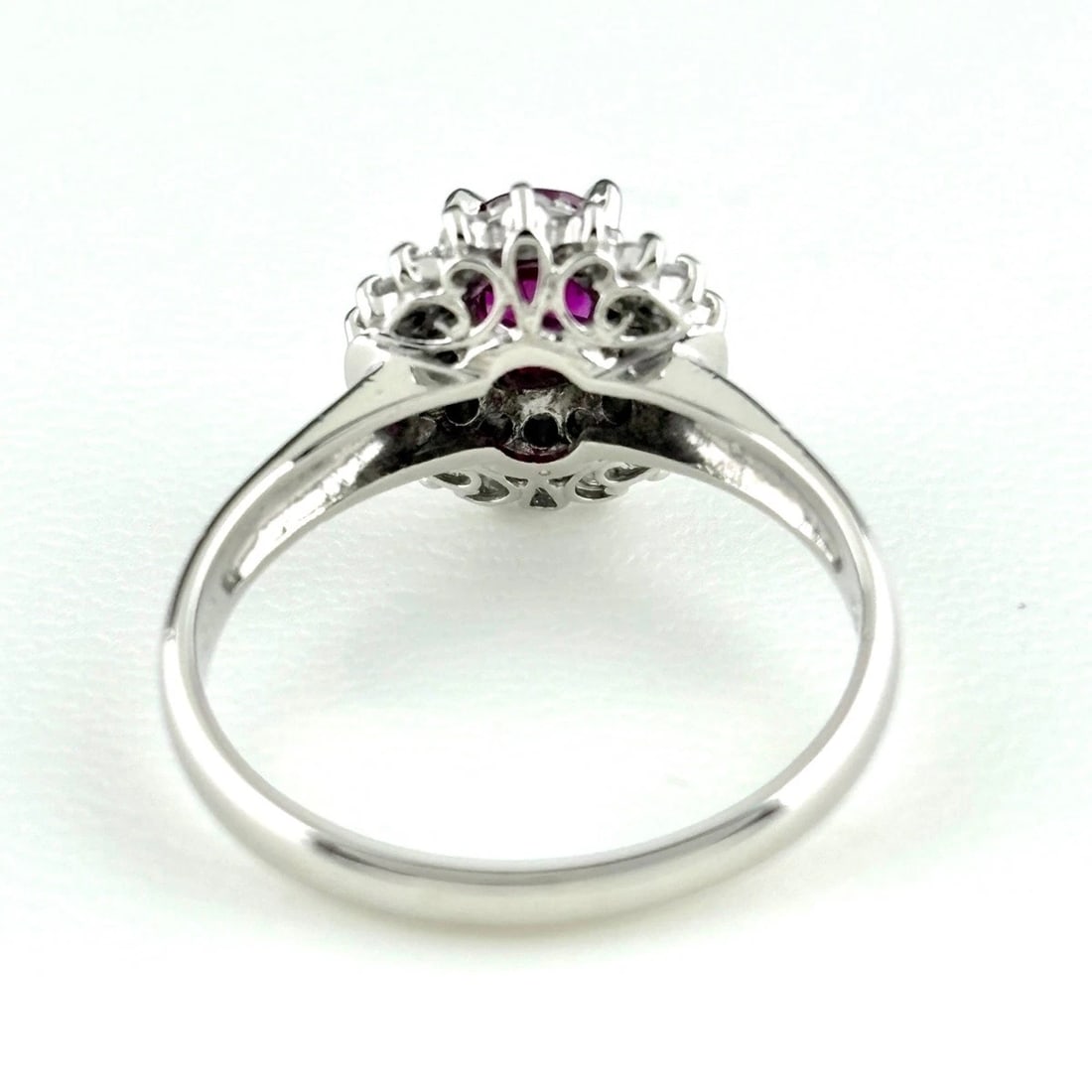 RUBY DESIGN RING PLATINUM RING MELEE DIAMOND - 4