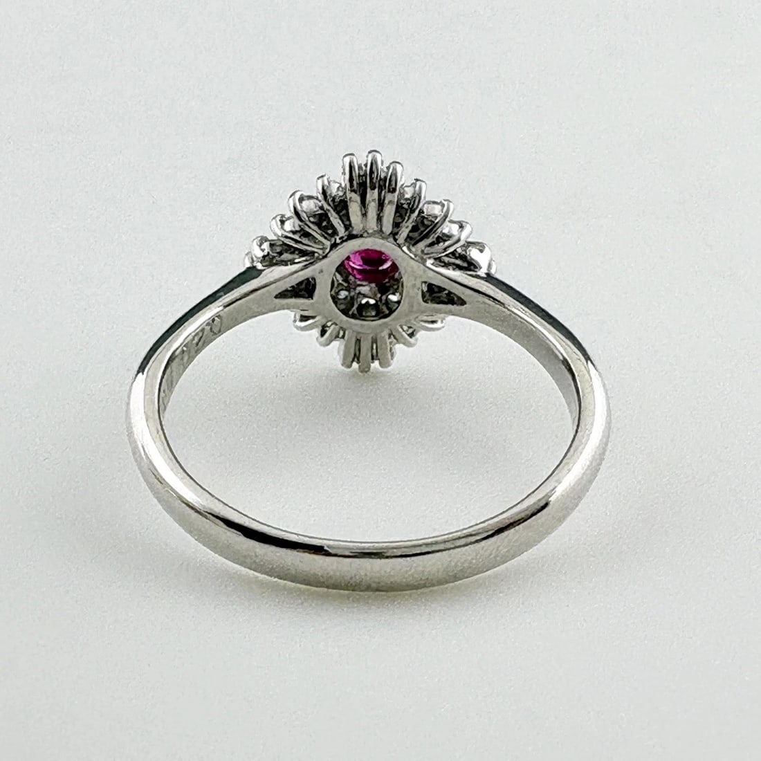 RUBY DESIGN RING PLATINUM MELEE DIAMOND RING - 3
