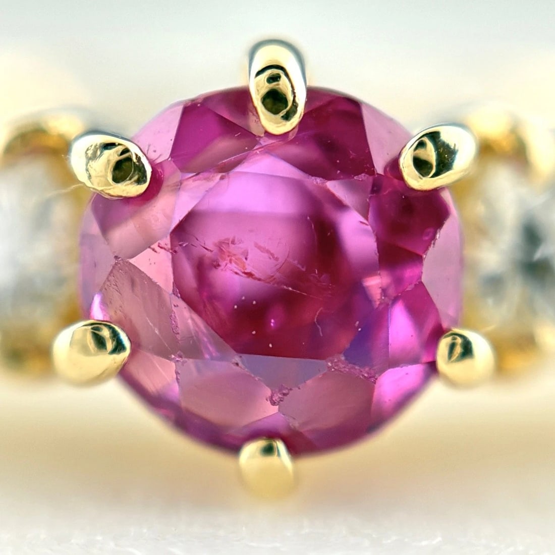 RUBY DESIGN RING YELLOW GOLD RING MELEE - 2