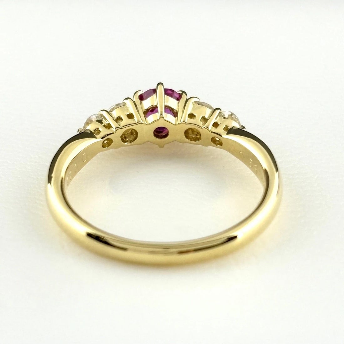 RUBY DESIGN RING YELLOW GOLD RING MELEE - 3