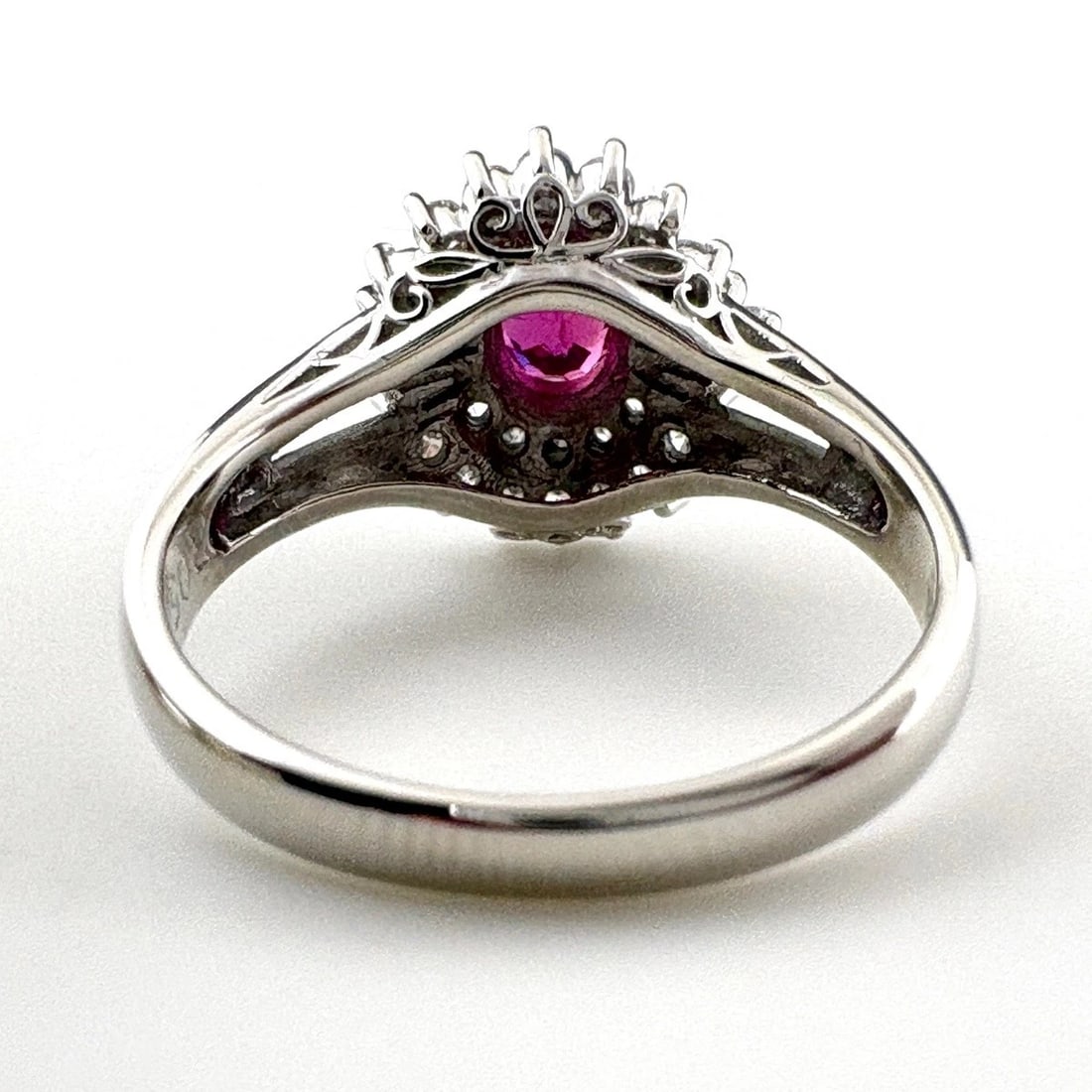RUBY DESIGN RING PLATINUM MELEE DIAMOND - 2