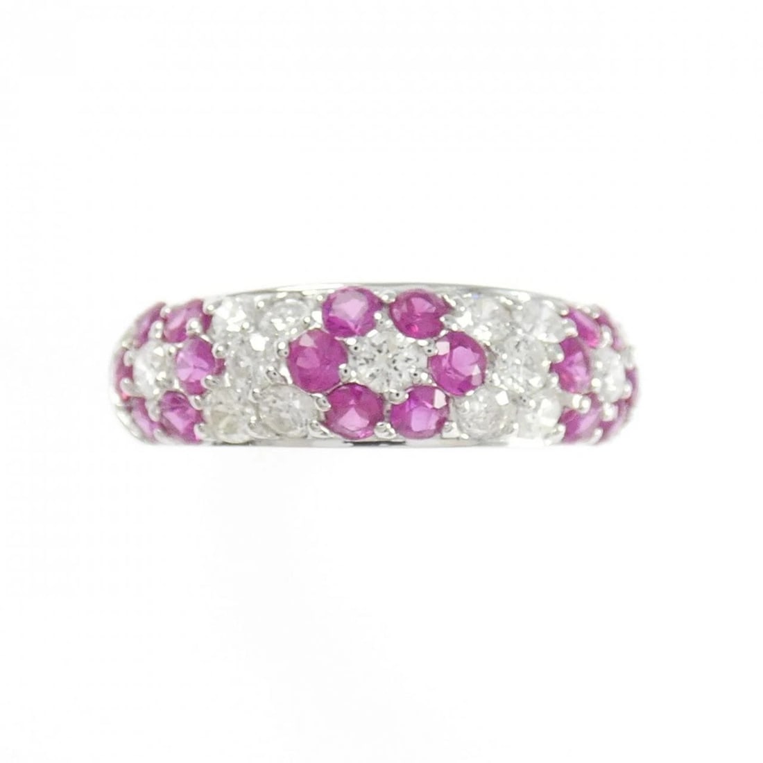 K18WG FLOWER RUBY RING - 2