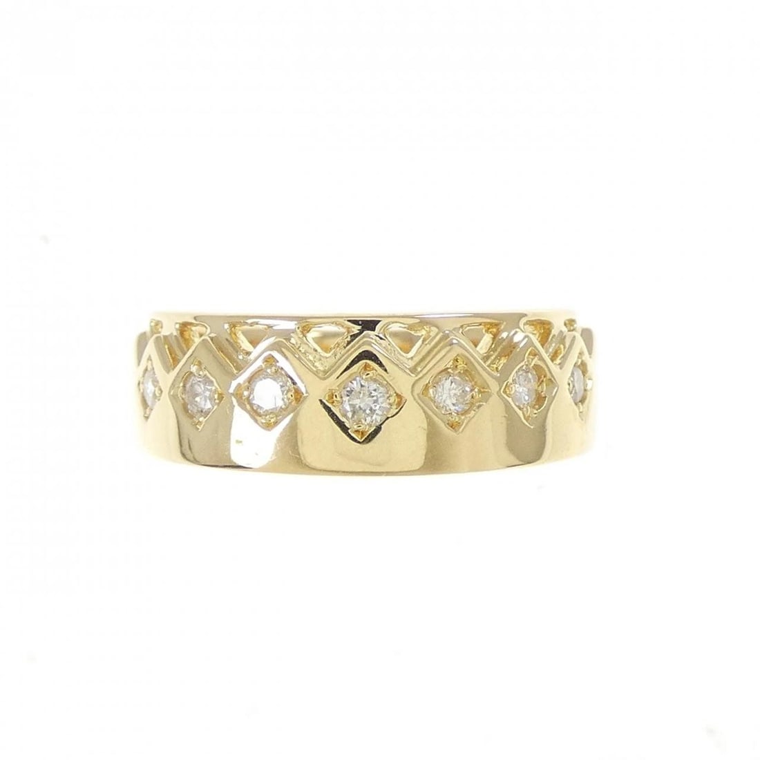 K18YG DIAMOND RING: K18YG Diamond Ring Brand: Unbranded Type: Diamond Ring Material: K18YG, Color: Yellow Gold Size: US 5 1/2 Accessories: None Accessories Notice: When purchasing pre-owned goods, please refer to the