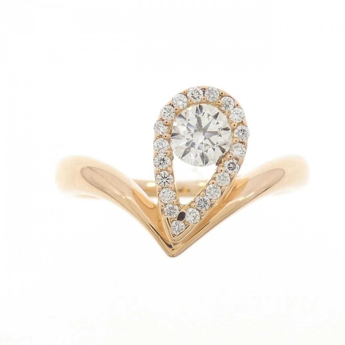 K18PG DIAMOND RING: K18PG Diamond Ring Brand: Unbranded Type: Diamond Ring Material: K18PG, Main Stone/Creation Natural Color: Pink Gold Size: US 5 1/4 Accessories: None Accessories Notice: When purchasing pr