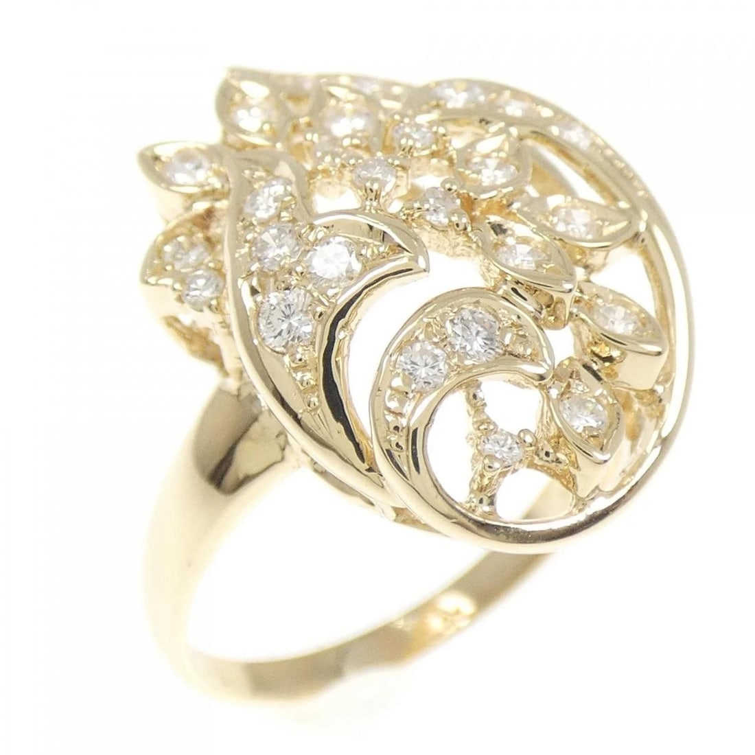 K18YG DIAMOND RING: K18YG Diamond Ring Brand: Unbranded Type: Diamond Ring Material: K18YG, Main Stone/Creation Natural Color: Yellow Gold Size: US 6 3/4 Accessories: None Accessories Notice: When purchasing pre-owned