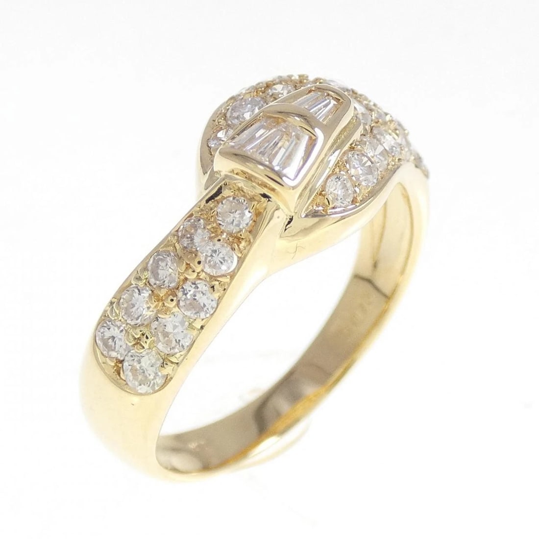 K18YG DIAMOND RING: K18YG Diamond Ring Brand: Unbranded Type: Diamond Ring Material: K18YG, Color: Yellow Gold Size: US 5 3/4 Accessories: None Accessories Notice: When purchasing pre-owned goods, please refer to the