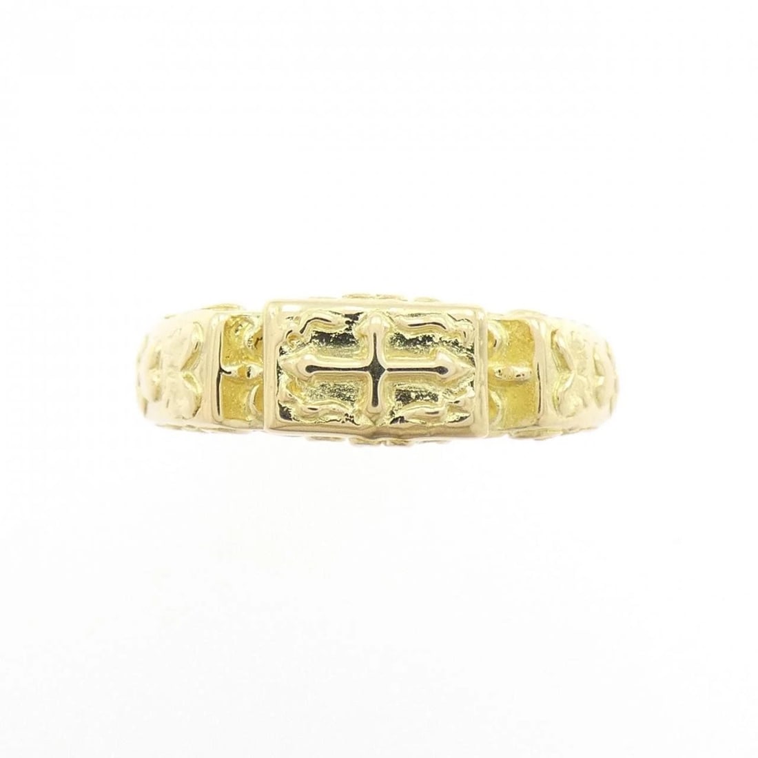 K18YG CROSS RING - 2