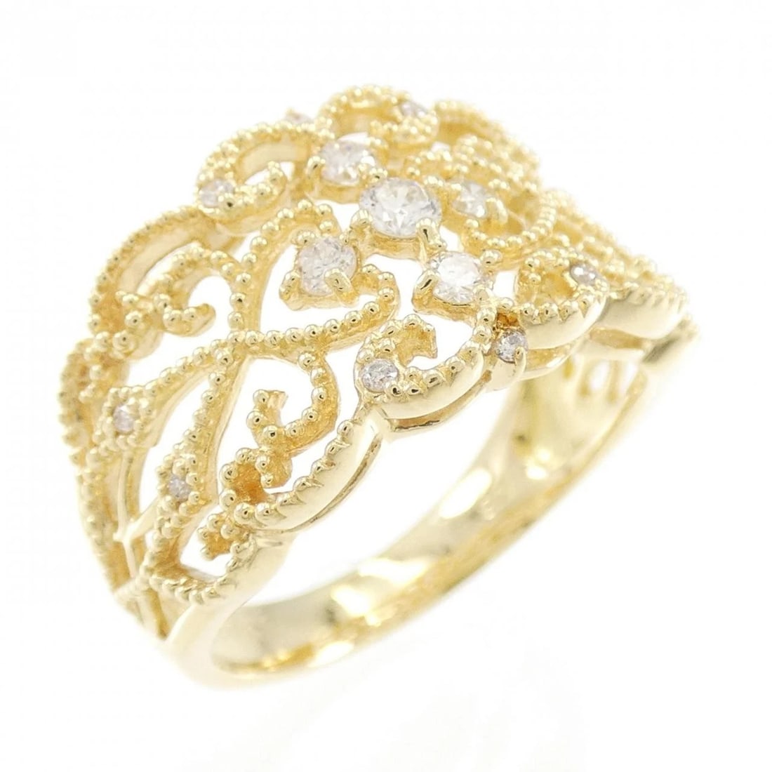 K18YG DIAMOND RING: K18YG Diamond Ring Brand: Unbranded Type: Diamond Ring Material: K18YG, Main Stone/Creation Natural Color: Yellow Gold Size: US 6 1/2 Accessories: None Accessories Notice: When purchasing pre-owned