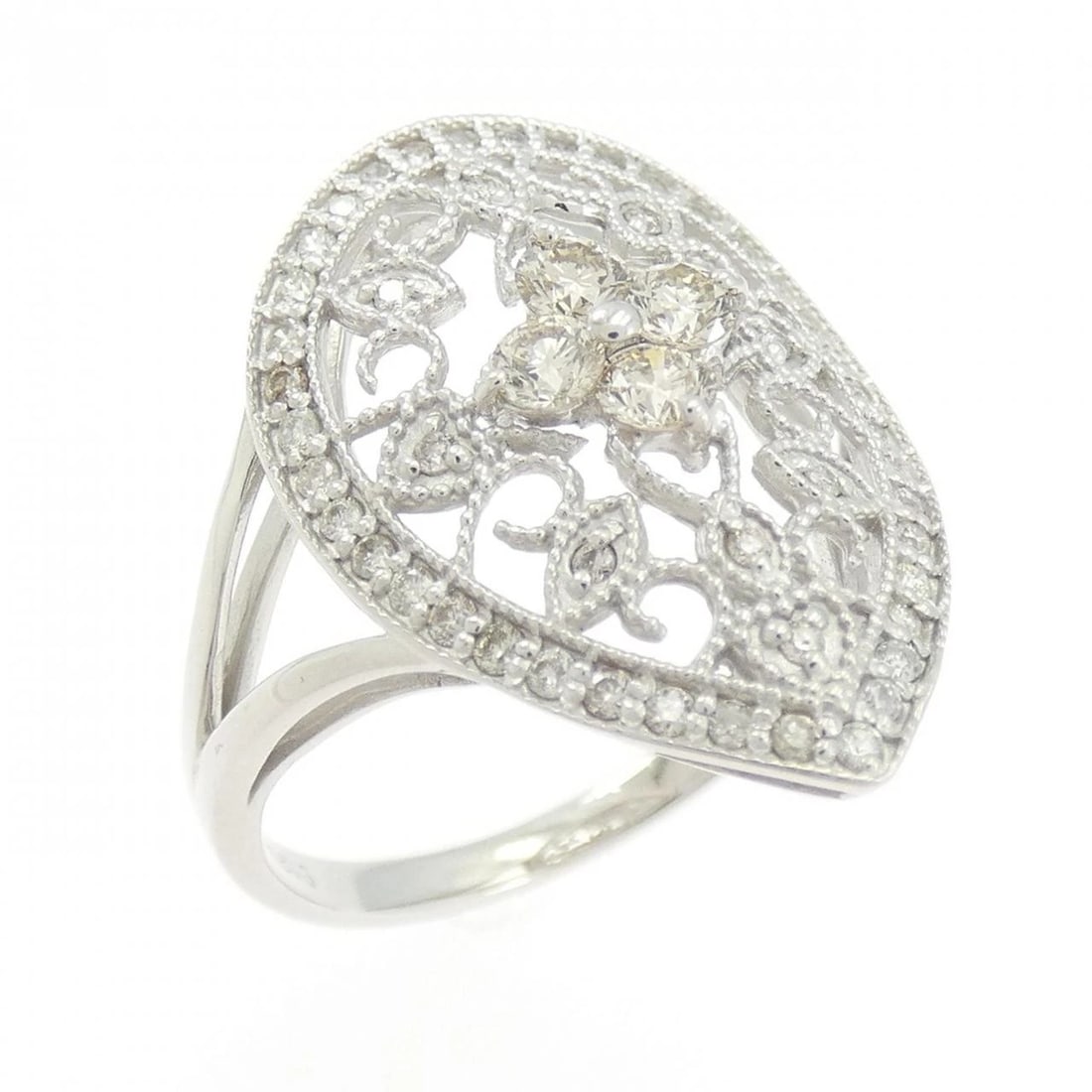 K18WG DIAMOND RING: K18WG Diamond Ring Brand: Unbranded Type: Diamond Ring Material: K18WG, Main Stone/Creation Natural Color: White Gold Size: US 6 1/4 Accessories: None Accessories Notice: When purchasing pre-owned