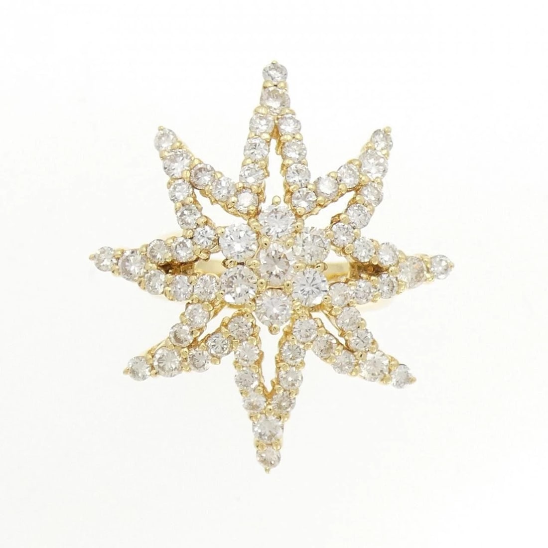 K18YG DIAMOND RING: K18YG Diamond Ring Brand: Unbranded Type: Diamond Ring Material: K18YG, Main Stone/Creation Natural Color: Yellow Gold Size: US 6 1/4 Accessories: None Accessories Notice: When purchasing pre-owned