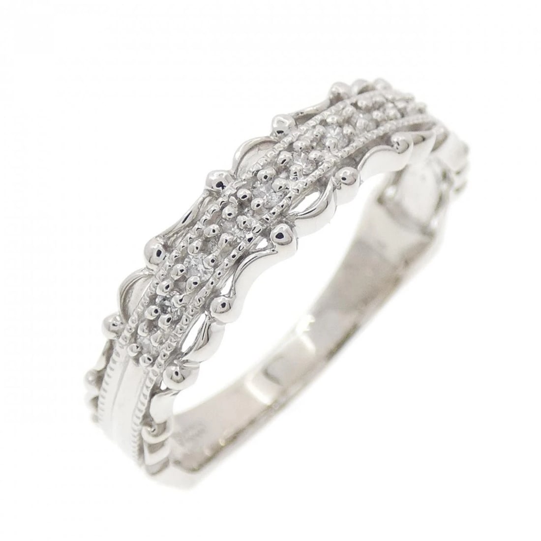 PT900 DIAMOND RING: PT900 Diamond Ring Brand: Unbranded Type: Diamond Ring Material: PT900, Main Stone/Creation Natural Color: Silver Size: US 9 Accessories: None Accessories Notice: When purchasing pre-owned goods,