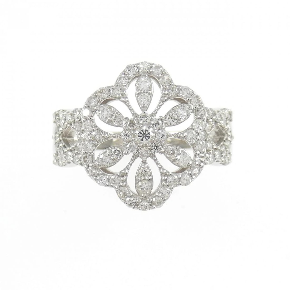 PT900 FLOWER DIAMOND RING - 2