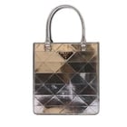 PRADA HAND BAG METALLIC LEATHER SILVER: PRADA Hand Bag Metallic leather Silver Brand: PRADA Type: Hand Bag Material: Leather Color: Silver Size: W6.3 x H6.7 x D2.0inch(Approx) Accessories: None Accessories Notice: When purchasin