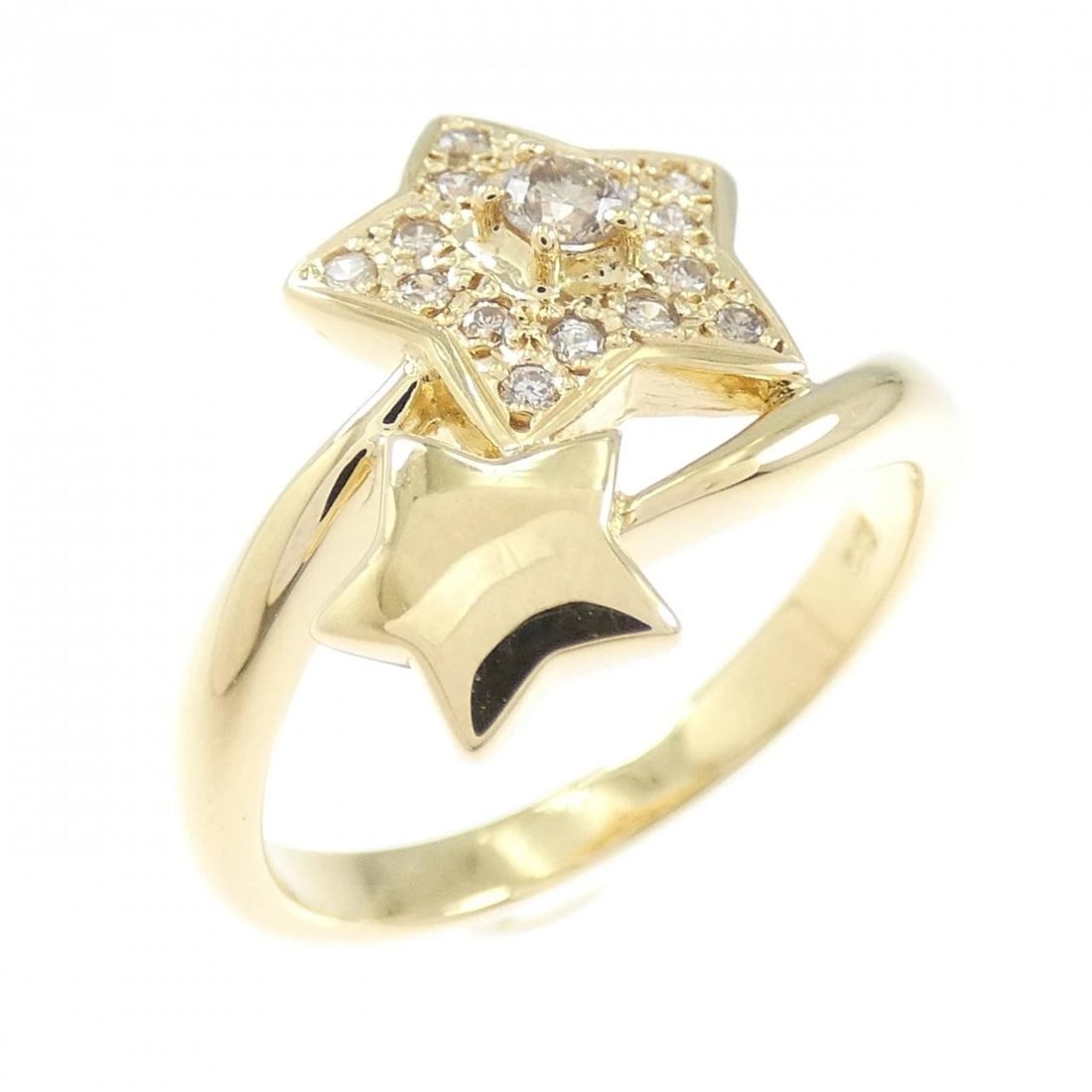 K18YG STAR DIAMOND RING: K18YG Star Diamond Ring Brand: Unbranded Type: Diamond Ring Material: K18YG, Main Stone/Creation Natural Color: Yellow Gold Size: US 6 Accessories: None Accessories Notice: When purchasing pre-owned