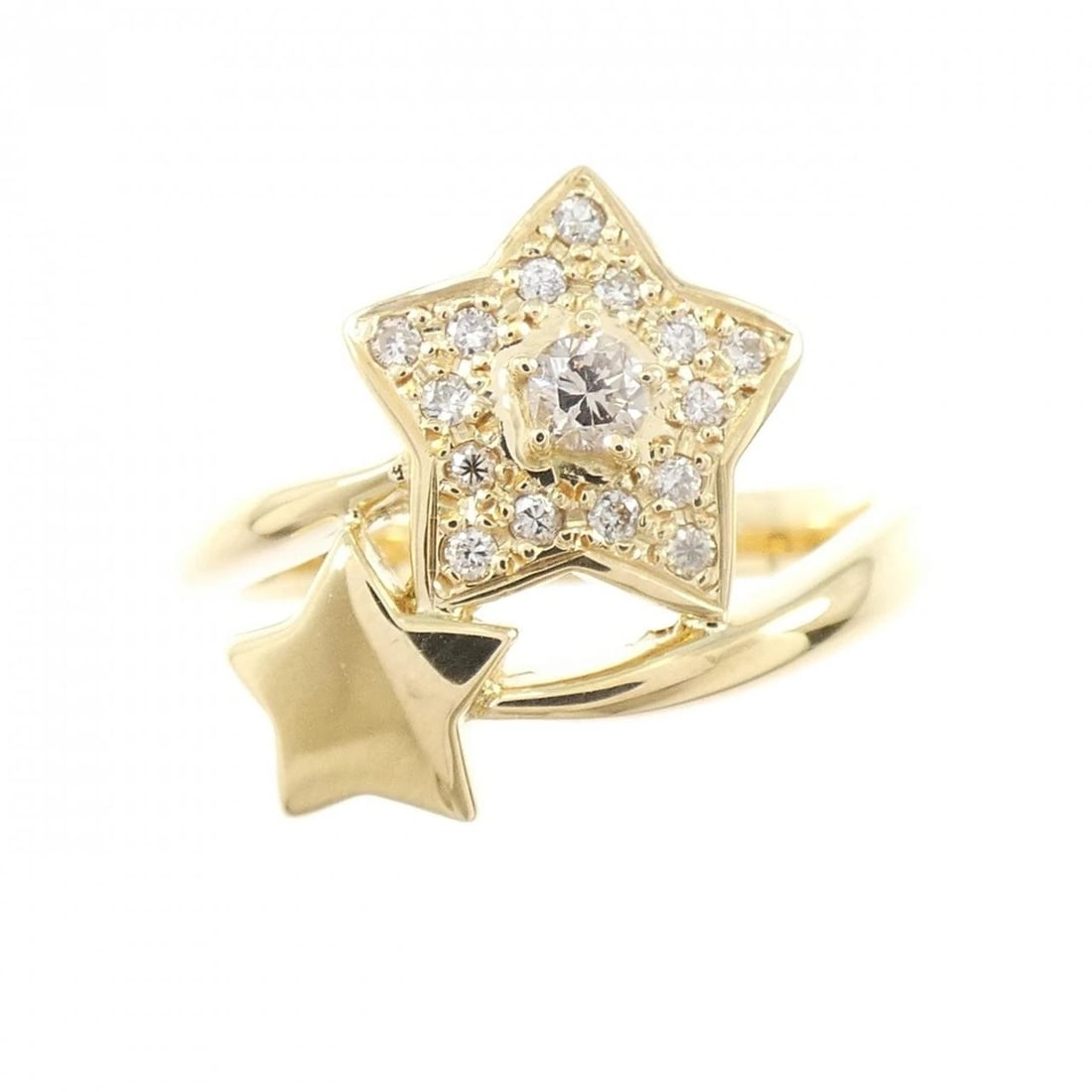 K18YG STAR DIAMOND RING - 2