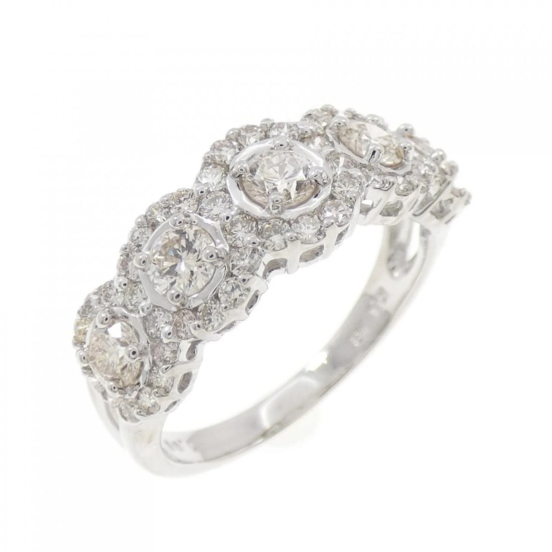 K18WG DIAMOND RING: K18WG Diamond Ring Brand: Unbranded Type: Diamond Ring Material: K18WG, Main Stone/Creation Natural Color: White Gold Size: US 5 1/4 Accessories: None Accessories Notice: When purchasing p