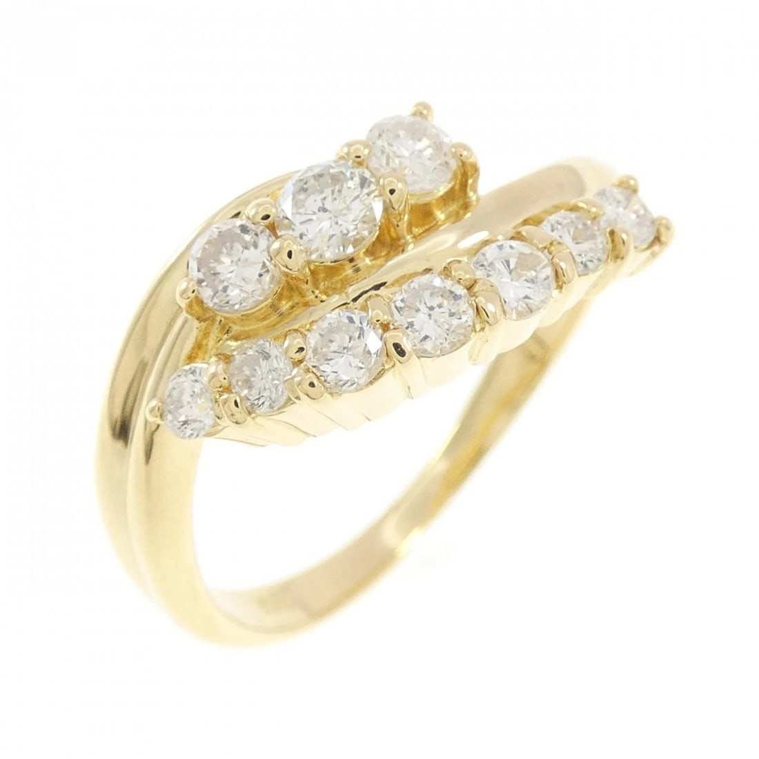 K18YG DIAMOND RING: K18YG Diamond Ring Brand: Unbranded Type: Diamond Ring Material: K18 yellow gold, Main Stone/Creation Natural Color: Yellow Gold Size: US 7 1/4 Accessories: None Accessories Notice: When p