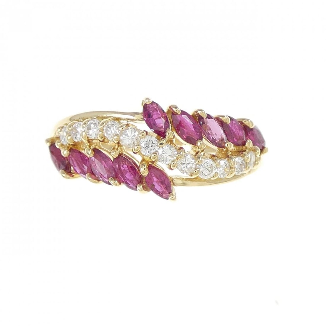 750YG RUBY RING: 750YG Ruby Ring Brand: Unbranded Type: Ruby Ring Material: 750 yellow gold, Main Stone/Creation Natural Color: yellow gold Size: US 6 3/4 Accessories: None Accessories Notice: When purchasing