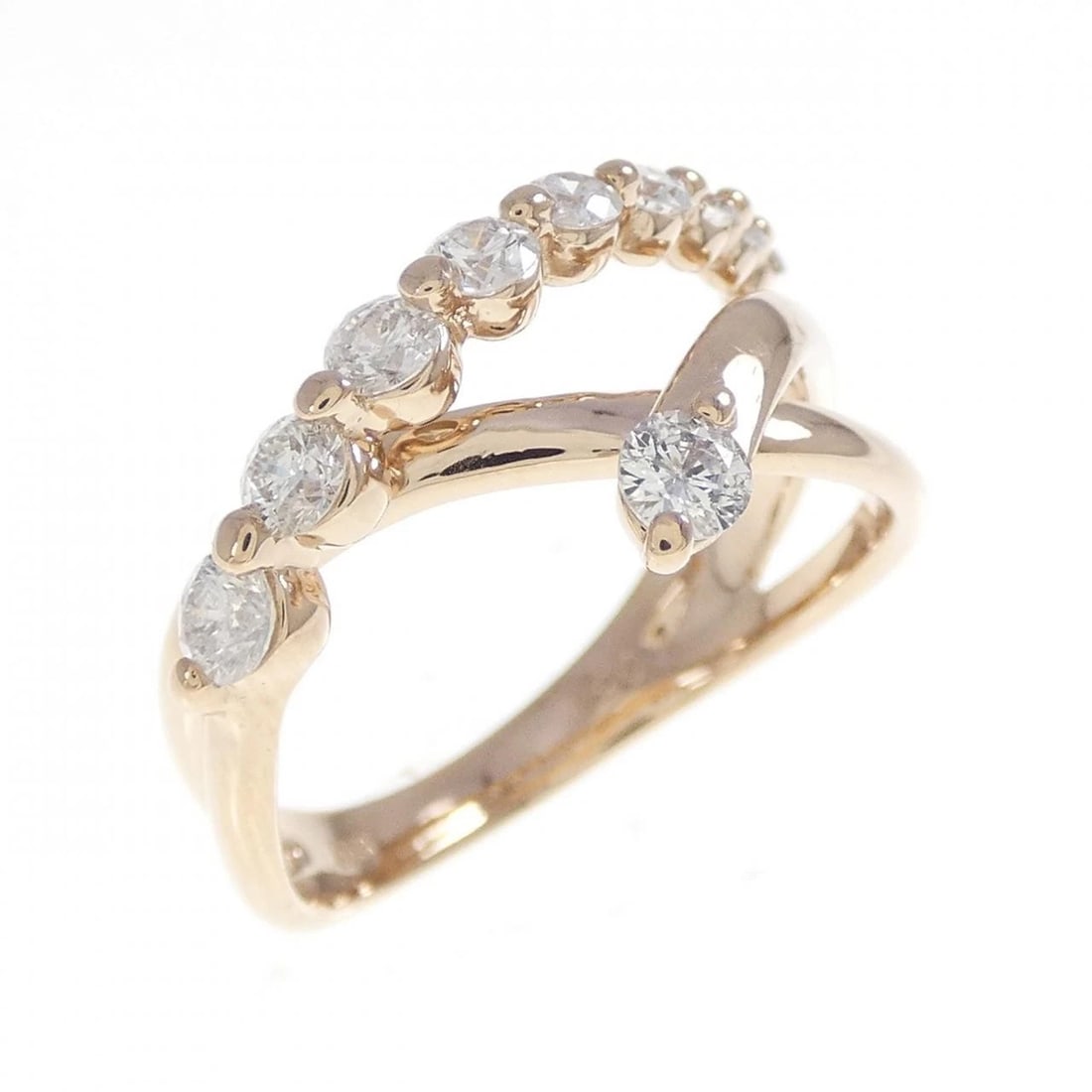 K18PG DIAMOND RING: K18PG Diamond Ring Brand: Unbranded Type: Diamond Ring Material: K18 Pink Gold, Main Stone/Creation Natural Color: Pink Gold Size: US 6 Accessories: None Accessories Notice: When purchasing pre-owned