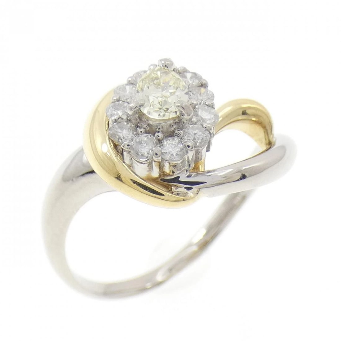 PT900/K18YG DIAMOND RING: PT900/K18YG Diamond Ring Brand: Unbranded Type: Diamond Ring Material: Platinum 900 / K18 yellow gold, Main Stone/Creation Natural Color: yellow gold/silver Size: US 6 Accessories: None Accessories