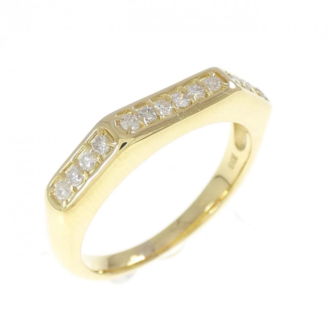 K18YG DIAMOND RING: K18YG Diamond Ring Brand: Unbranded Type: Diamond Ring Material: K18 yellow gold, Main Stone/Creation Natural Color: yellow gold Size: US 6 1/2 Accessories: None Accessories Notice: When purchasing