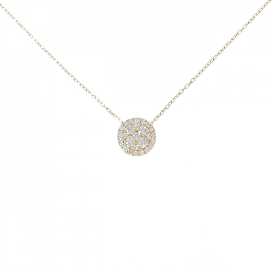 K18YG DIAMOND NECKLACE: K18YG Diamond Necklace Brand: Unbranded Type: Diamond Necklace Material: K18YG, Main Stone/Creation Natural Color: Yellow Gold Size: Actual Size Diameteraround: 9.2mm Chain maximum width approx.: