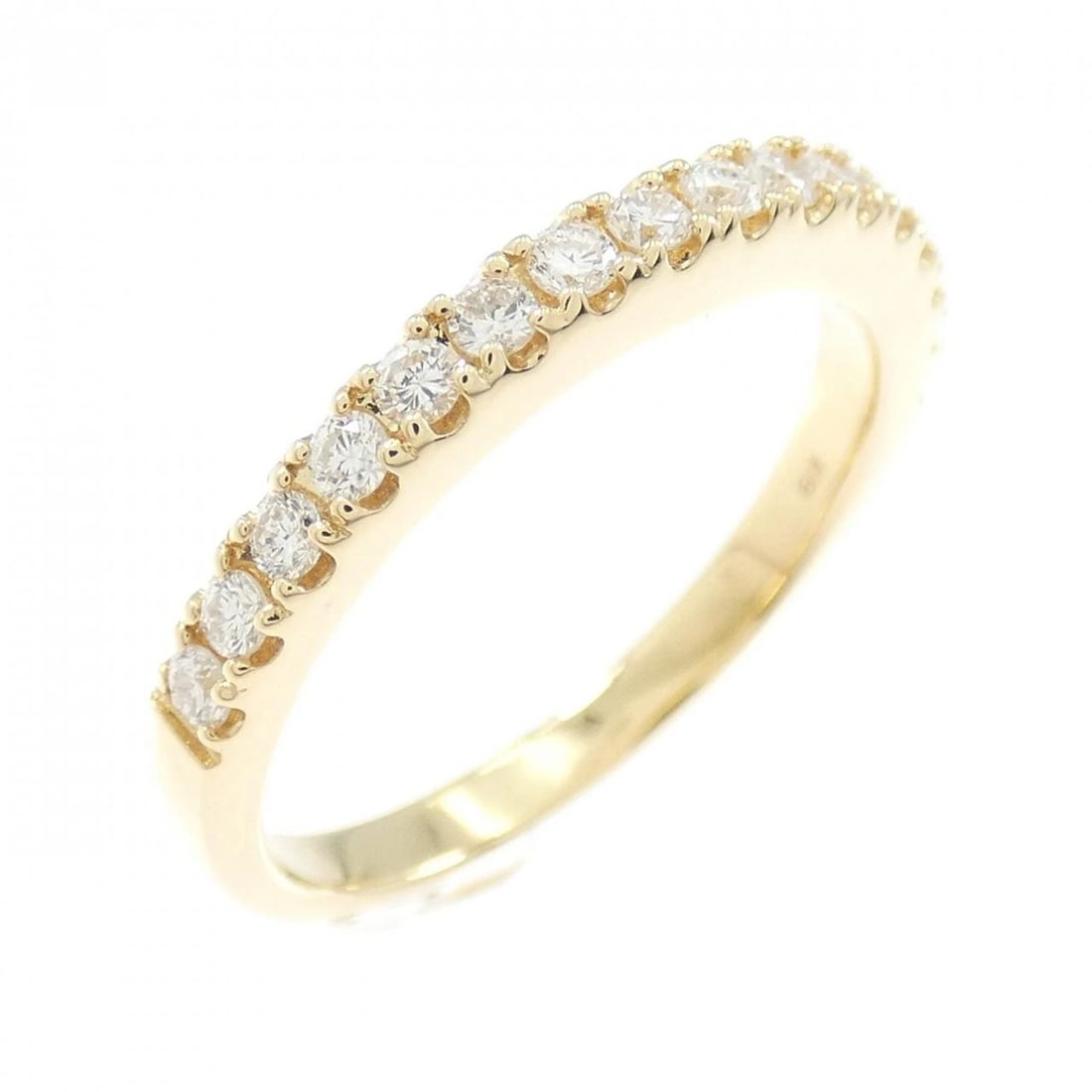 K18YG HALF ETERNITY DIAMOND RING: K18YG Half Eternity Diamond Ring Brand: Unbranded Type: Diamond Ring Material: K18YG, Main Stone/Creation Natural Color: Yellow Gold Size: US 5 3/4 Accessories: None Accessories Notice: Wh