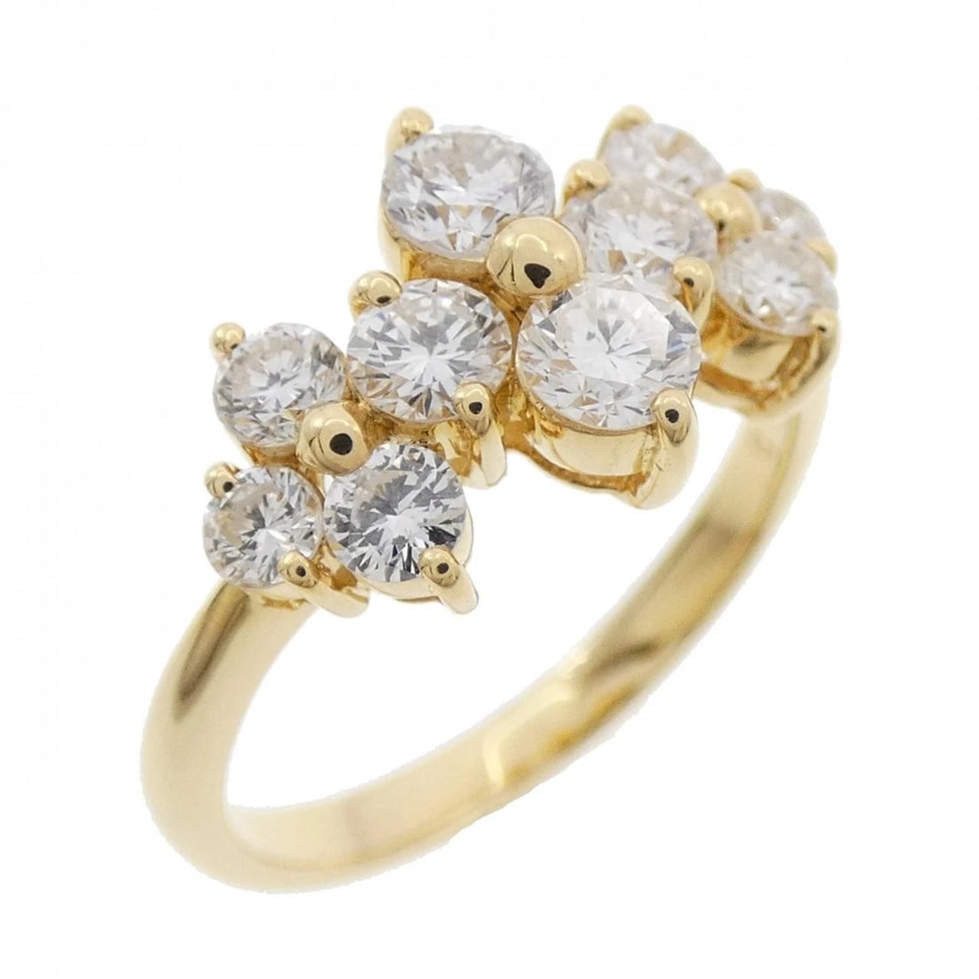 K18YG DIAMOND RING: K18YG Diamond Ring Brand: Unbranded Type: Diamond Ring Material: K18YG, Main Stone/Creation natural Color: Yellow Gold Size: US 6 1/4 Accessories: None Accessories Notice: When purchasing pre-owned