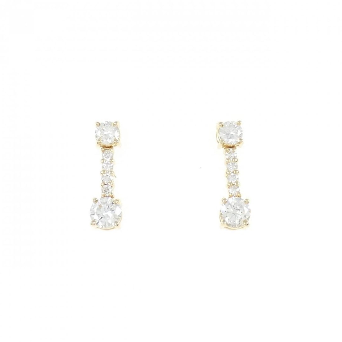 K18YG DIAMOND PIERCE: K18YG Diamond Pierce Brand: Unbranded Type: Diamond Pierce/Earring Material: K18YG, Main Stone/Creation Natural Color: Yellow Gold Size: Actual Size Approx. length x width: 13.4mm x 3.6mm