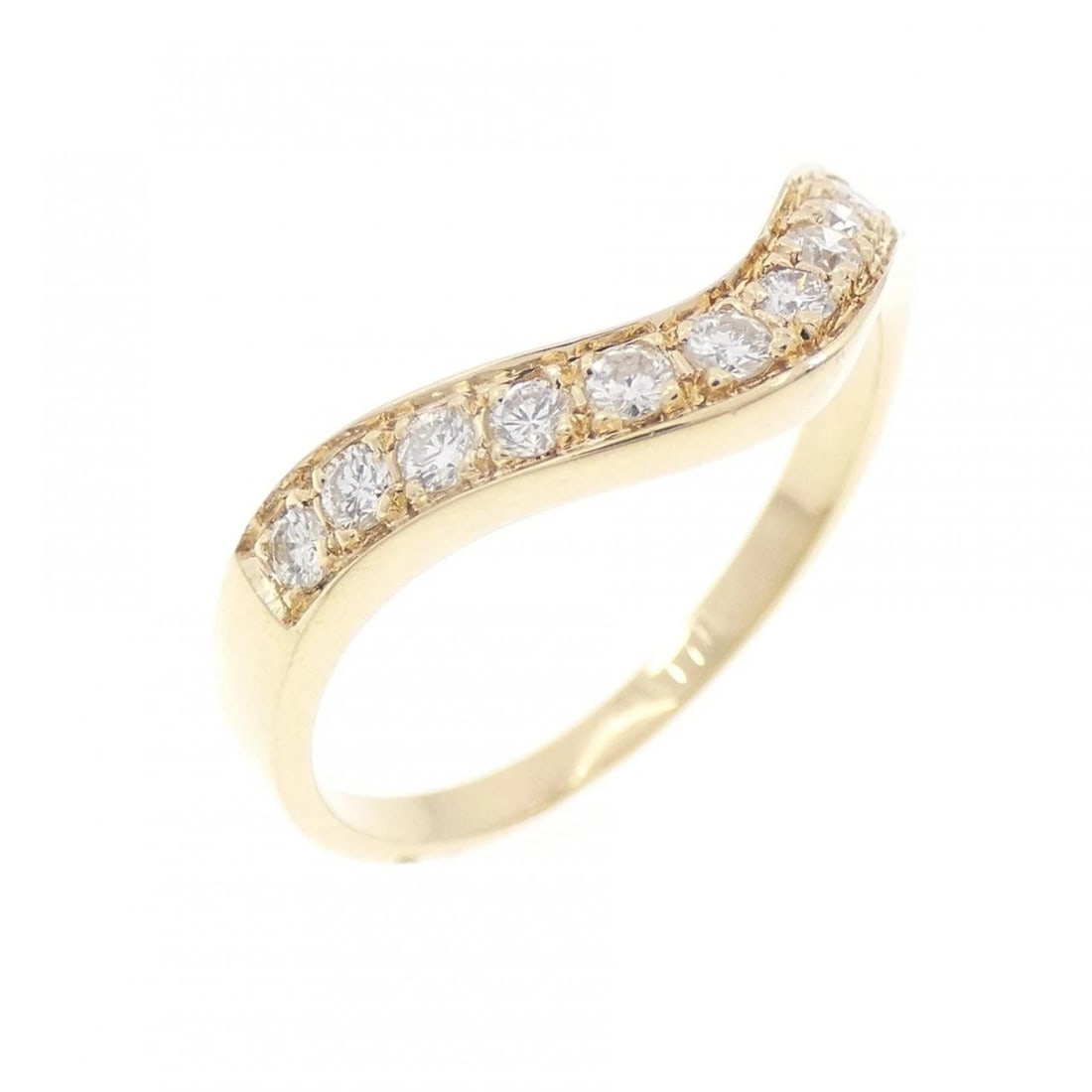 K18YG DIAMOND RING: K18YG Diamond Ring Brand: Unbranded Type: Diamond Ring Material: K18YG, Main Stone/Creation Natural Color: Yellow Gold Size: US 5 3/4 Accessories: None Accessories Notice: When purchasing pre-owned