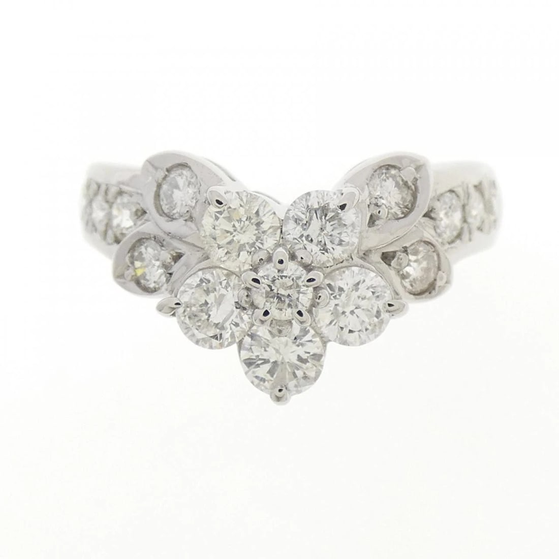 PT900 FLOWER DIAMOND RING - 2