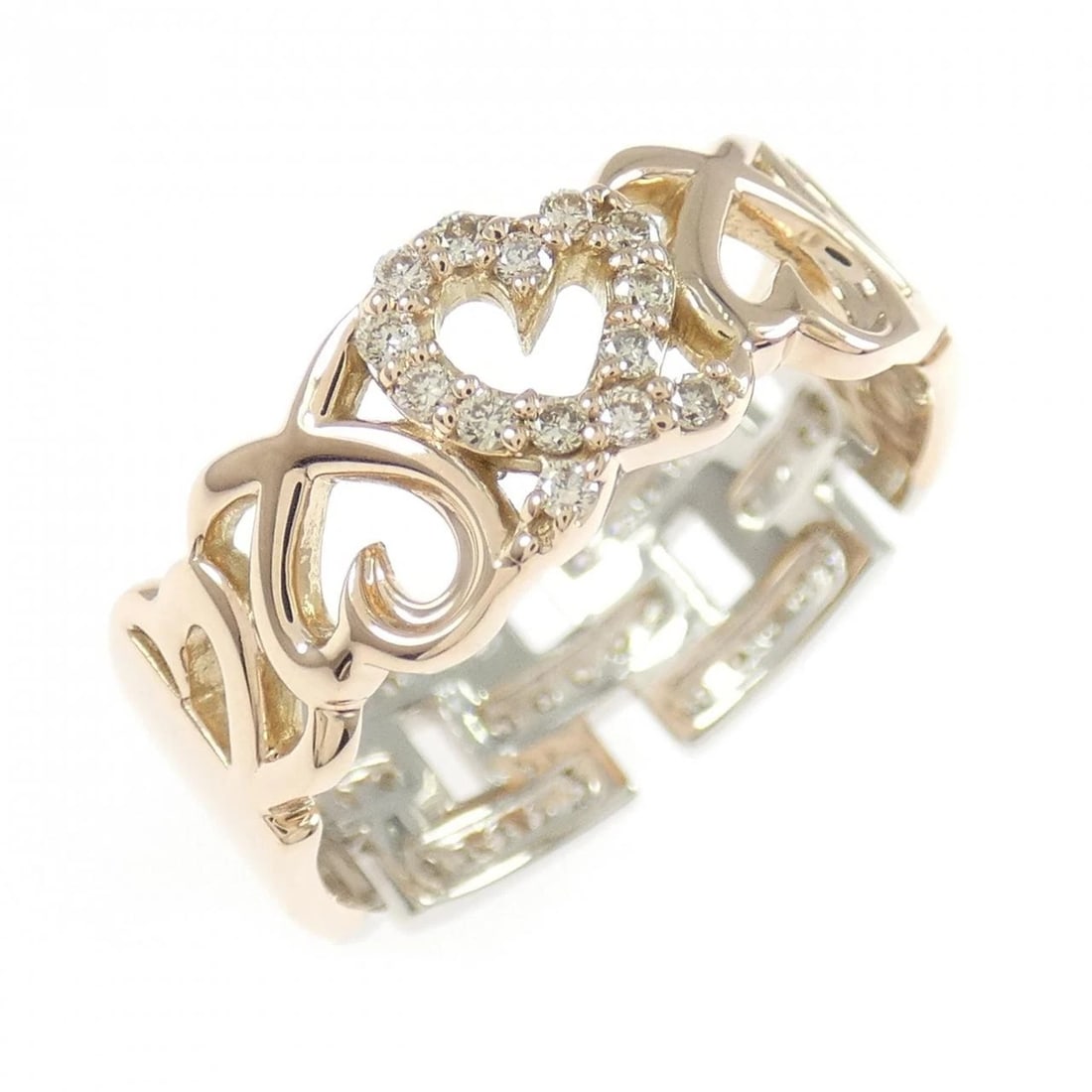 K18PG/PT900 HEART DIAMOND RING: K18PG/PT900 Heart Diamond Ring Brand: Unbranded Type: Diamond Ring Material: K18PG/PT900, Color: PG,Silver Size: US 6 1/2 Accessories: None Accessories Notice: When purchasing pre-owned goods, please