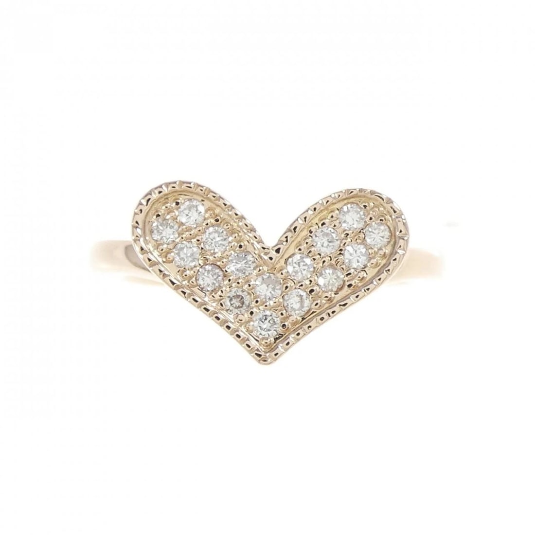 K18PG HEART DIAMOND RING: K18PG Heart Diamond Ring Brand: Unbranded Type: Diamond ring Material: K18PG, Main Stone/Creation Natural Color: Pink gold Size: US 5.5 Accessories: None Accessories Notice: When purchasing pre-owned