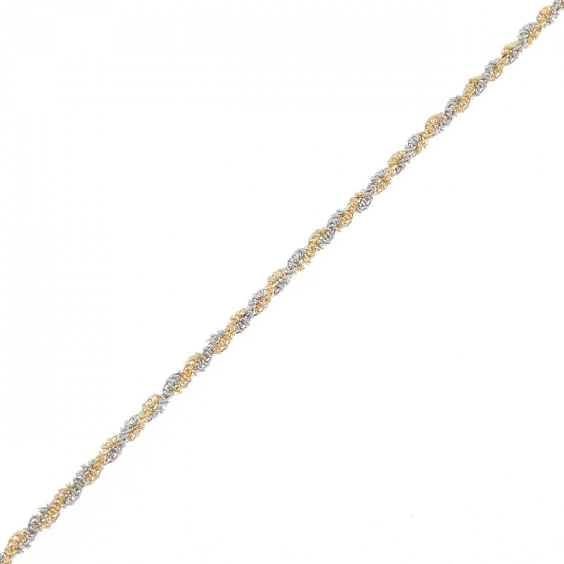 K18YG/PT850 BRACELET: K18YG/PT850 bracelet Brand: Unbranded Type: bracelet Material: K18YG/PT850, Color: YG,Silver Size: 18.5cmActual Size Max width approx: 2.3mm Accessories: None Accessories Notice: When purc