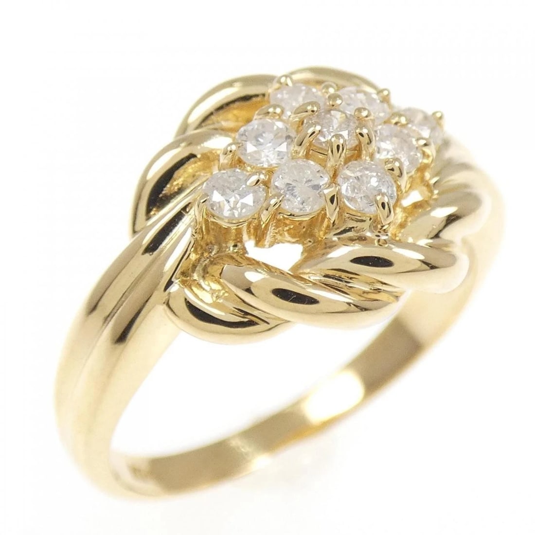 K18YG DIAMOND RING: K18YG Diamond Ring Brand: Unbranded Type: Diamond ring Material: 18K Yellow Gold, Main Stone/Creation Natural Color: Yellow Gold Size: US 5 3/4 Accessories: None Accessories Notice: When purchasing