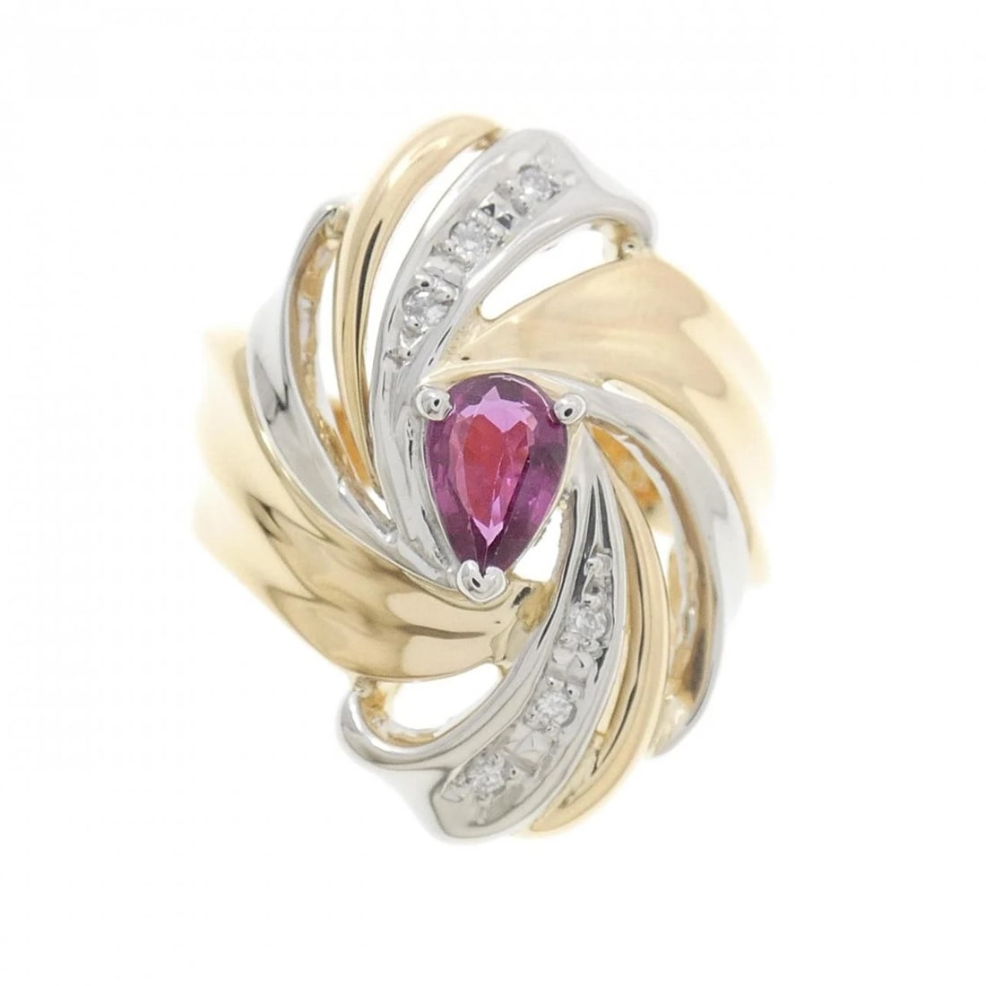 K18YG/PT900 RUBY RING - 2