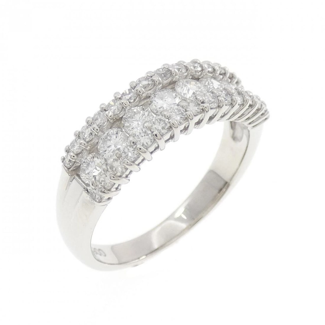 PT900 DIAMOND RING: PT900 Diamond Ring Brand: Unbranded Type: Diamond Ring Material: Platinum900, Main Stone/Creation Natural Color: Platinum Size: US 5 1/2 Accessories: None Accessories Notice: When purchasing