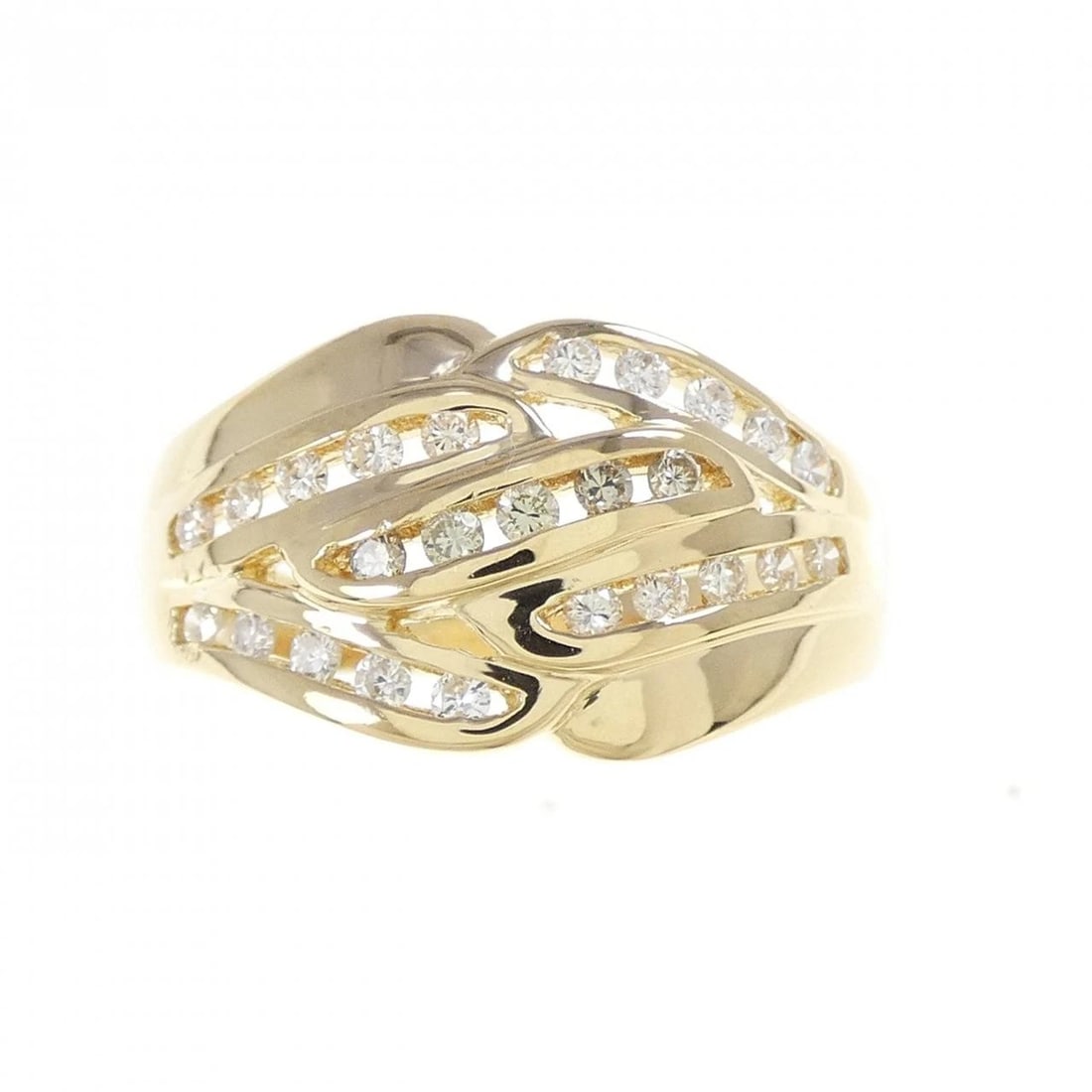 K18YG DIAMOND RING: K18YG Diamond Ring Brand: Unbranded Type: Diamond Ring Material: 18K Yellow Gold, Main Stone/Creation Natural Color: Yellow Gold Size: US 6 3/4 Accessories: None Accessories Notice: When purchasing