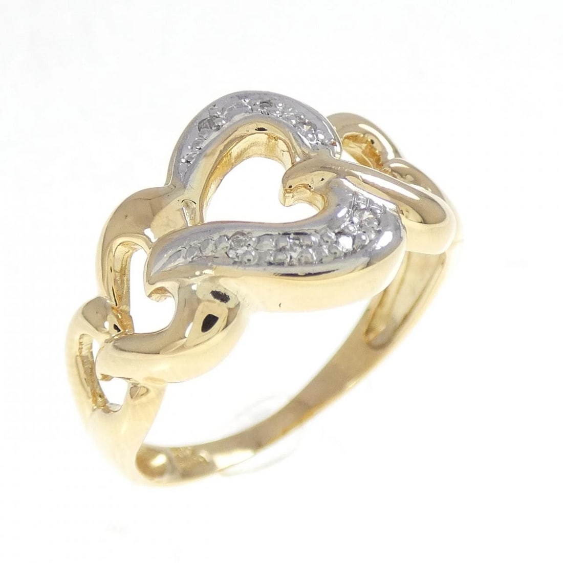 K18YG/PT900 HEART DIAMOND RING: K18YG/PT900 Heart Diamond Ring Brand: Unbranded Type: Diamond Ring Material: 18K Yellow GoldPlatinum900, Main Stone/Creation Natural Color: Yellow GoldPlatinum Size: US 6 1/2 Accessories: None