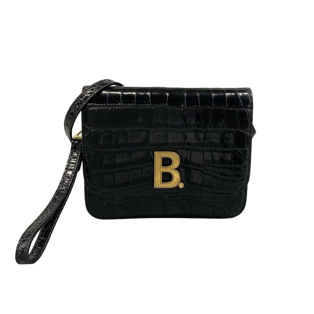BALENCIAGA - BLACK LEATHER SHOULDER BAG: BALENCIAGA - Black Leather Shoulder Bag Brand: BALENCIAGA Type: Shoulder Bag Material: Exterior Material Leather Color: Exterior Color Black Size: Height : 5.91 inch (15 cm) Width : 7.09 inch (18 cm) 