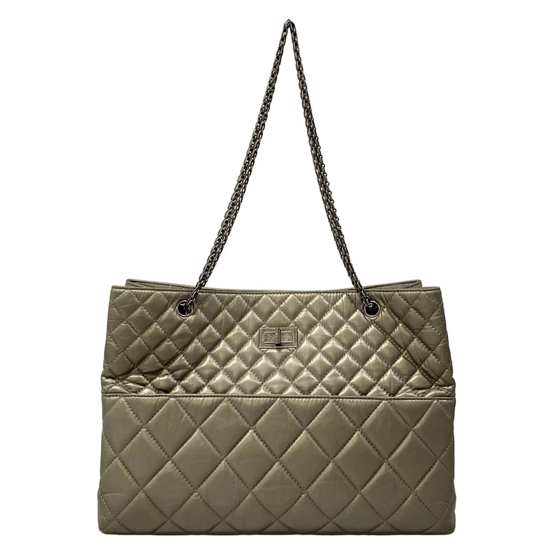 CHANEL MATELASSE/ GOLD METALLIC VINTAGE CALF TOTE BAG (1 of 6)