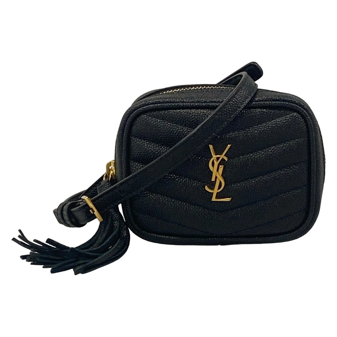 SAINT LAURENT BABY BLACK LEATHER SHOULDER BAG: SAINT LAURENT Baby Black Leather Shoulder Bag Brand: SAINT LAURENT PARIS Type: Shoulder Bag Material: Exterior Material Leather Color: Exterior Color Black Size: Height :2.95 inch (7.5 cm) Width : 3.9