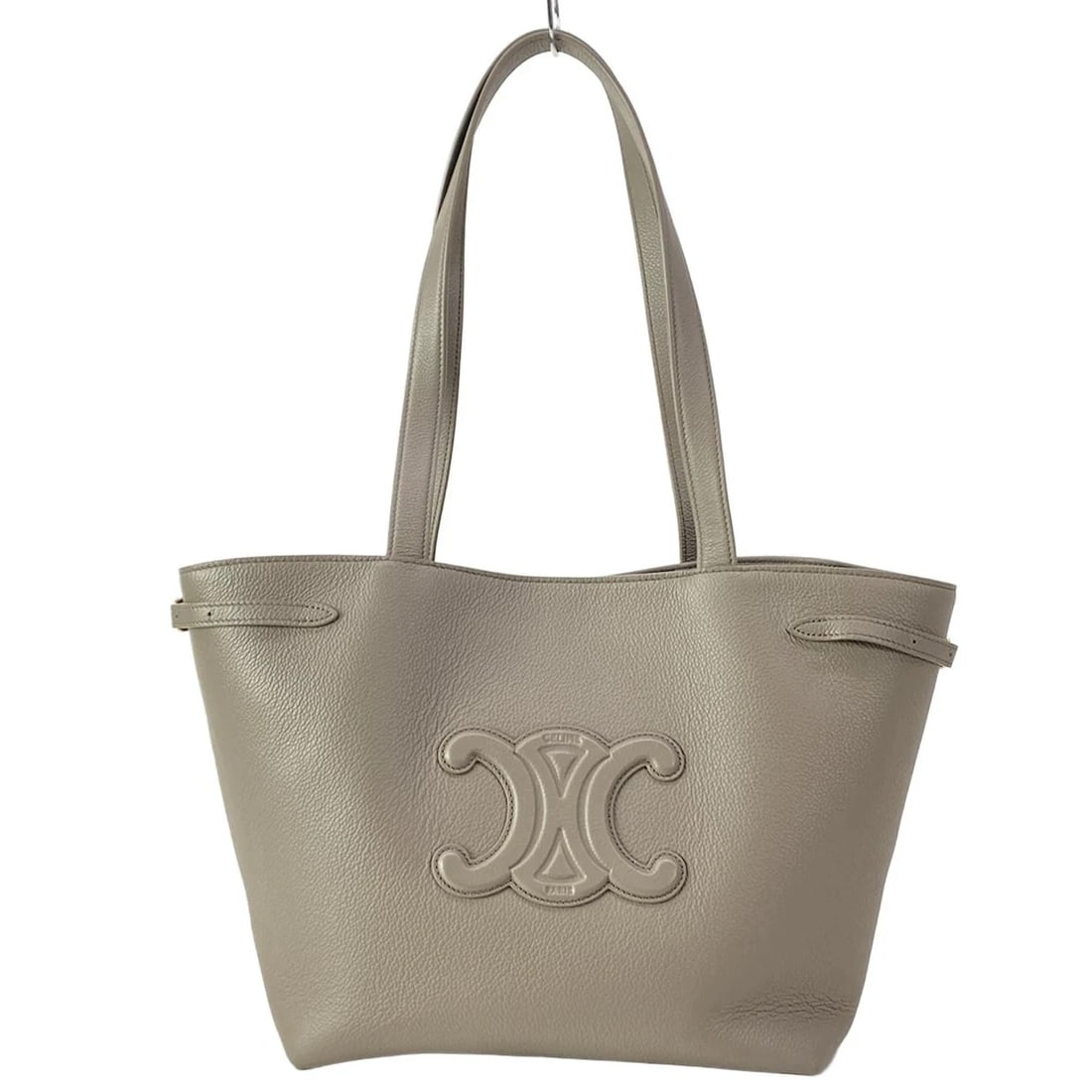 CELINE HIPPO ANAIS CUIR TRIONF GRAY GRAINED CALFSKIN TOTE BAG: CELINE Hippo Anais Cuir Trionf Gray Grained Calfskin Tote Bag Brand: CELINE Type: Tote Bag Material: Exterior Material Grained Calfskin Color: Exterior Color Gray Size: Height : 9.65 inch (24.5 cm) Wi