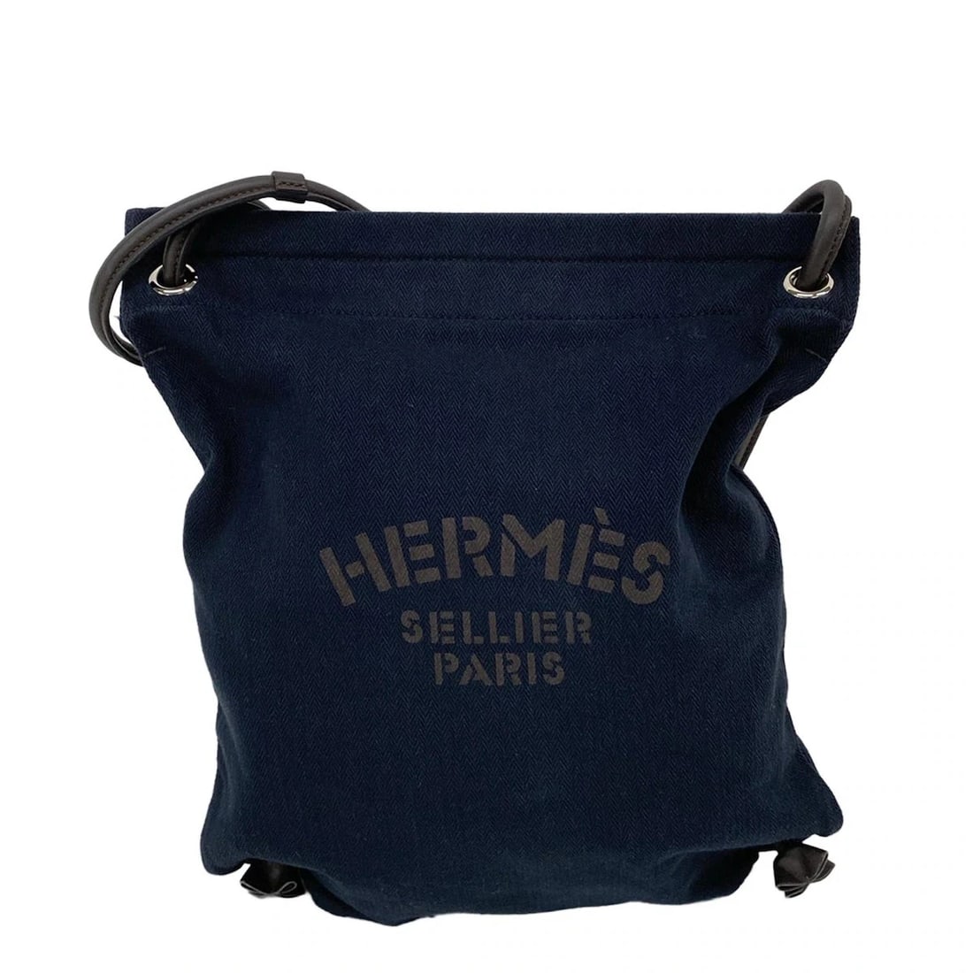 HERMES MARINE BLUE INDIGO EBENE SHOULDER BAG: HERMES Marine Blue Indigo Ebene Shoulder Bag Brand: HERMES Type: Shoulder Bag Material: Exterior Material Toile Chevron, Veau Swift Color: Exterior Color Blue Indigo, Ebene Size: Height : 14.57 inch (