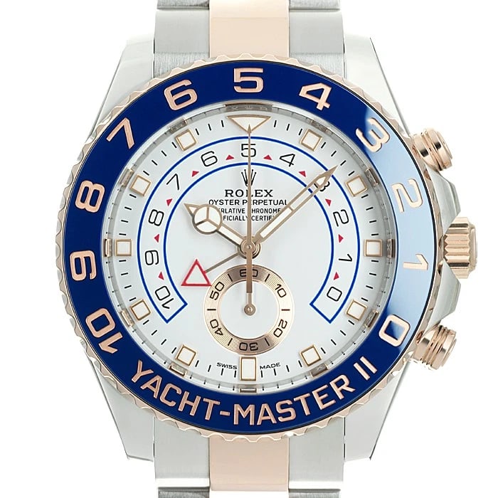 ROLEX YACHT MASTER WATCH: ROLEX Yacht Master Watch Brand: ROLEX Type: Wristwatch Material: Case Material Stainless Steel/Everose Gold, Band Material Stainless Steel/Everose Gold Color: Case Color Silver/Gold, Dial Color White,