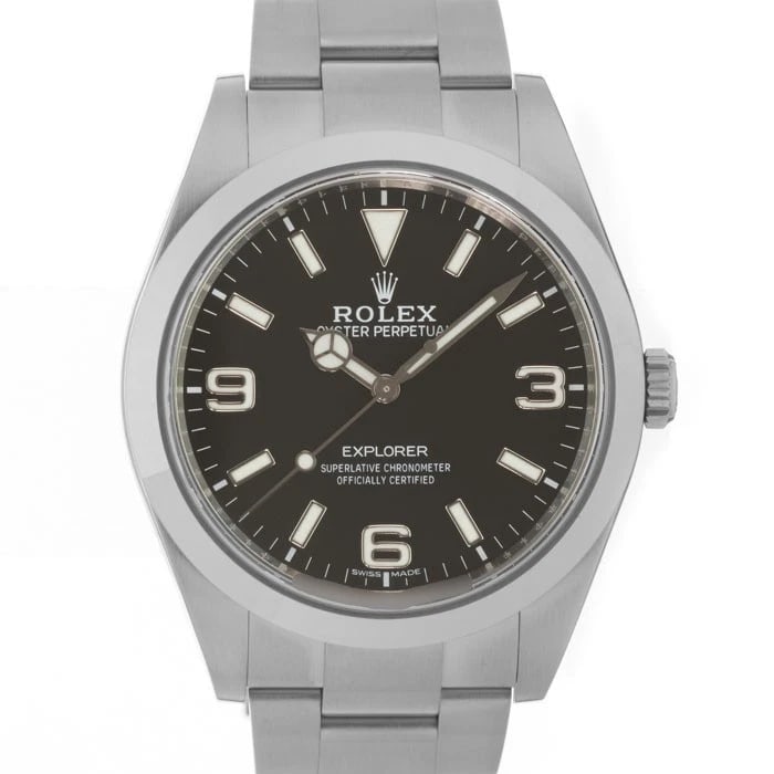 ROLEX EXPLORER WATCH: ROLEX Explorer Watch Brand: ROLEX Type: Wristwatch Material: Case Material Stainless Steel, Band Material Stainless Steel Color: Case Color Silver, Dial Color Black, Band color Silver Size: Case Size